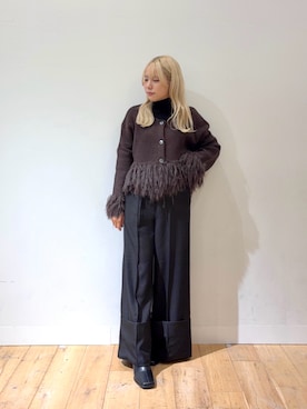 「ブラウン×ブラック」｜nahoさん（レディース・150cm）の秋コーディネート