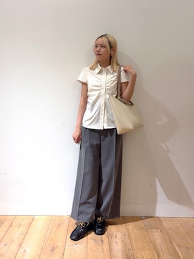 「KBF(ケイビーエフ)のヴィンテージビットローファー(ローファー、ブラック系)」を使った、nahoさん(レディース・150cm)の夏コーディネート