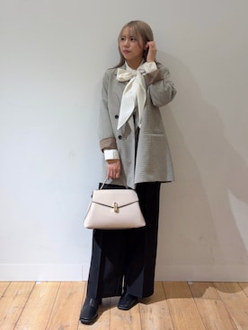 「SENSE OF PLACE by URBAN RESEARCH(センスオブプレイスバイアーバンリサーチ)のスクエアトウセンターシームストレッチブーツ(ブーツ、ブラック系)」を使った、nahoさん(レディース・150cm)の冬コーディネート