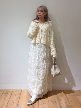 「SENSE OF PLACE by URBAN RESEARCH(センスオブプレイスバイアーバンリサーチ)のメタルツキキンチャクバッグ(ハンドバッグ、ベージュ系)」を使った、nahoさん(レディース・150cm)の春コーディネート