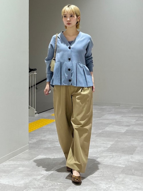 SHIPS Colors:〈手洗い可能〉ヘムプリーツ Vネック カーディガン