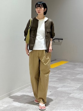 「シップス カラーズ」｜「アイテム（ジャケット/アウター）」を使った、松原さん（レディース・153cm）の秋コーディネート