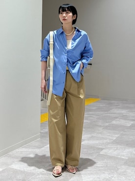 「SHIPS Colors（シップス カラーズ）のアイテム（ショルダーバッグ）」を使った、松原さん（レディース・153cm）の夏コーディネート