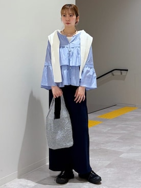 「SHIPS Colors（シップス カラーズ）のアイテム」を使った、松原さん（レディース・153cm）の春コーディネート