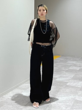 〈手洗い可能〉ソフト チュール 袖 ボリューム 2WAY ブラウス◇ セール】〈手洗い可能〉ソフト チュール 袖 ボリューム 2WAY