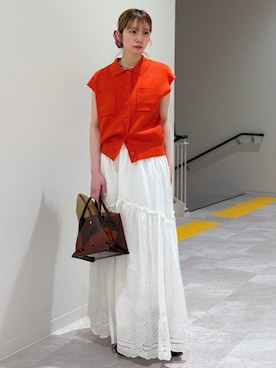 「SHIPS Colors（シップス カラーズ）のアイテム」を使った、松原さん（レディース・153cm）の春コーディネート