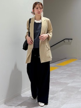 「SHIPS Colors（シップス カラーズ）のアイテム」を使った、松原さん（レディース・153cm）の春コーディネート