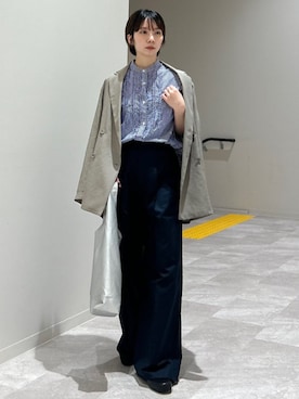 「ブラウス」｜「アイテム（ジャケット/アウター）」を使った、松原さん（レディース・153cm）の夏コーディネート