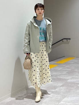 「アイテム（ブーツ）」を使った、松原さん（レディース・153cm）の春コーディネート
