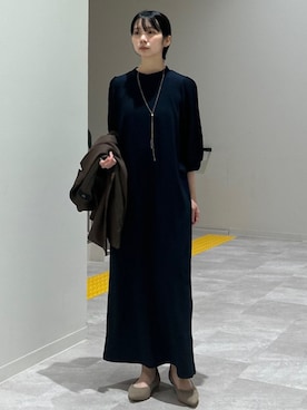 「SHIPS Colors（シップス カラーズ）のアイテム（ネックレス）」を使った、松原さん（レディース・153cm）の秋コーディネート