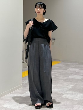 「SHIPS Colors（シップス カラーズ）のアイテム（ネックレス）」を使った、松原さん（レディース・153cm）の夏コーディネート