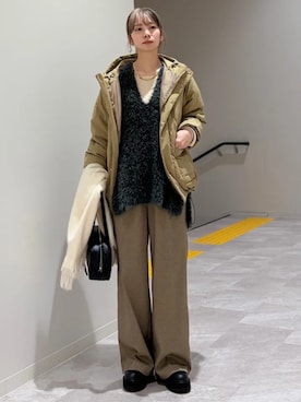 「SHIPS」｜「アイテム（ジャケット/アウター）」を使った、松原さん（レディース・153cm）の冬コーディネート