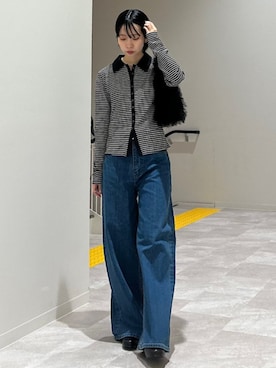 「SHIPS」｜「アイテム（スリッポン）」を使った、松原さん（レディース・153cm）の秋コーディネート