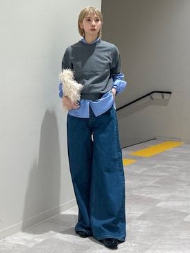 「アイテム（スリッポン）」を使った、松原さん（レディース・153cm）の秋コーディネート