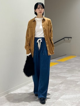 「SHIPS」｜「アイテム（スリッポン）」を使った、松原さん（レディース・153cm）の秋コーディネート