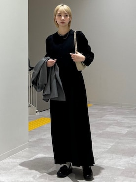 「SHIPS」｜「アイテム（スリッポン）」を使った、松原さん（レディース・153cm）の秋コーディネート