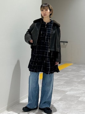 「アイテム（ブルゾン）」を使った、松原さん（レディース・153cm）の冬コーディネート