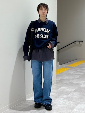 「SHIPS Colors（シップス カラーズ）のアイテム（スウェット）」を使った、松原さん（レディース・153cm）の春コーディネート