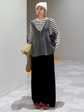 「SHIPS Colors（シップス カラーズ）のアイテム（ネックレス）」を使った、松原さん（レディース・153cm）の秋コーディネート