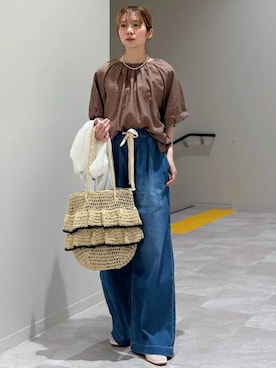 「SHIPS Colors（シップス カラーズ）のアイテム」を使った、松原さん（レディース・153cm）の春コーディネート