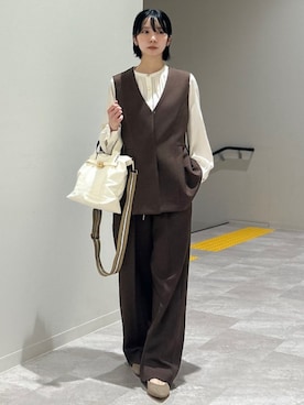 「SHIPS（シップス）のアイテム」を使った、松原さん（レディース・153cm）の秋コーディネート