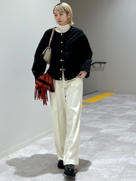 「SHIPS Colors（シップス カラーズ）のアイテム（ショルダーバッグ）」を使った、松原さん（レディース・153cm）の秋コーディネート