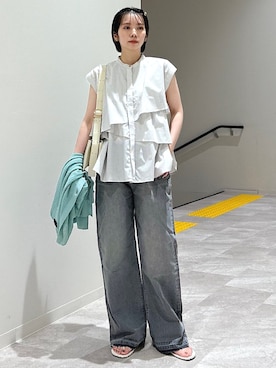 「SHIPS Colors（シップス カラーズ）のアイテム（ショルダーバッグ）」を使った、松原さん（レディース・153cm）の夏コーディネート