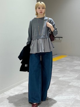 「アイテム（パンプス）」を使った、松原さん（レディース・153cm）の秋コーディネート