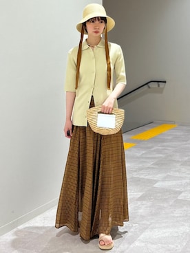 「アイテム（スカート）」を使った、松原さん（レディース・153cm）の夏コーディネート