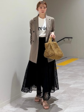 「SHIPS Colors（シップス カラーズ）のアイテム」を使った、松原さん（レディース・153cm）の春コーディネート