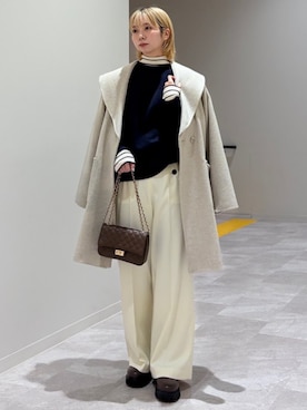 「アイテム（その他アウター）」を使った、松原さん（レディース・153cm）の秋コーディネート