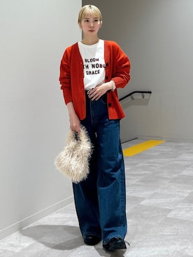 「アイテム（ハンドバッグ）」を使った、松原さん（レディース・153cm）の秋コーディネート