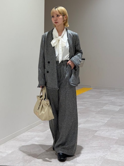 セール】SHIPS Colors:フリンジ ヘリンボーン ジャケット（テーラード