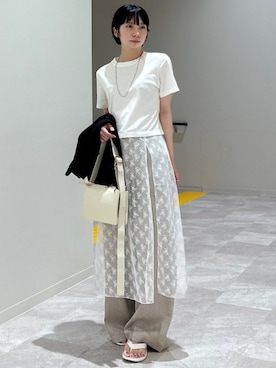 「ドッキングワンピ」｜松原さん（レディース・153cm）の夏コーディネート