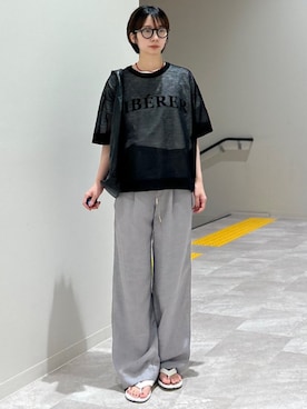「イエベ春」｜「アイテム（グレー系）」を使った、松原さん（レディース・153cm）の夏コーディネート