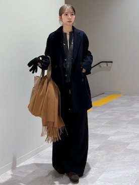 「アイテム（テーラードジャケット）」を使った、松原さん（レディース・153cm）の冬コーディネート