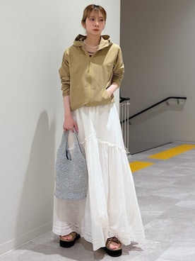 「SHIPS Colors（シップス カラーズ）のアイテム」を使った、松原さん（レディース・153cm）の春コーディネート