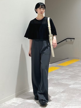 「SHIPS Colors（シップス カラーズ）のアイテム（ショルダーバッグ）」を使った、松原さん（レディース・153cm）の夏コーディネート