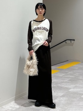 「SHIPS Colors（シップス カラーズ）のアイテム（ネックレス）」を使った、松原さん（レディース・153cm）の秋コーディネート