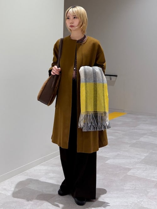 SHIPS Colors:SUPER100 ウール ノーカラー コート◇（ノーカラーコート