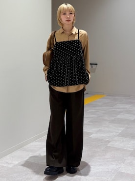 「アイテム（キャミソール）」を使った、松原さん（レディース・153cm）の秋コーディネート