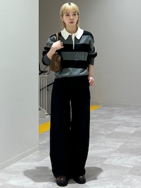 「SHIPS Colors（シップス カラーズ）のアイテム（ショルダーバッグ）」を使った、松原さん（レディース・153cm）の秋コーディネート