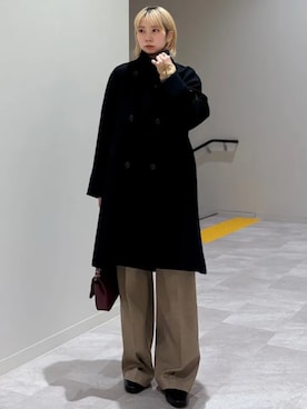 「SHIPS」｜「アイテム（ステンカラーコート）」を使った、松原さん（レディース・153cm）の秋コーディネート