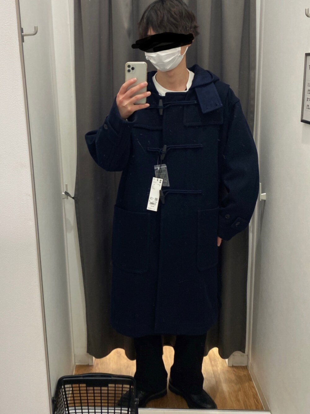 「クリスマスに着たい服、大人カジュアル、冬コーデ、休日スタイル、プラスJ、ジルサンダー　ユニクロ、ジルサンダーコラボ、JILSANDER、冬のコーデ、ユニクロ、ダッフルコート、ダッフルコート ネイビー、フレアパンツ」｜「UNIQLOのアイテム（ダッフルコート、ブルー系）」を使った、nomucicnolifeさん（メンズ・175cm）の冬コーディネートの1枚目の写真