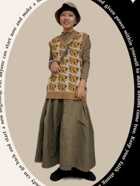 「CACO（カコ）のアイテム（トップス）」を使った、西瓜🍉さん（レディース・158cm）の秋コーディネート