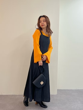 「ハロウィン」｜「アイテム（ジャンパースカート）」を使った、NaNaMiさん（レディース・157cm）の秋コーディネート