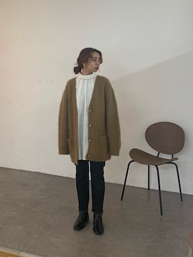 「ボウタイ」｜「アイテム（その他）」を使った、NaNaMiさん（レディース・157cm）の冬コーディネート