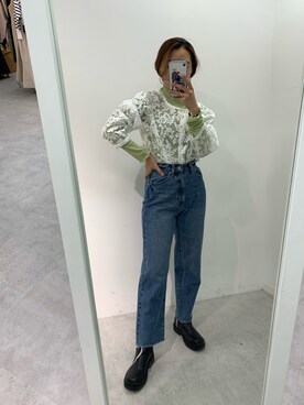 「メロートップス」｜「アイテム（ブーツ）」を使った、NaNaMiさん（レディース・157cm）の冬コーディネート