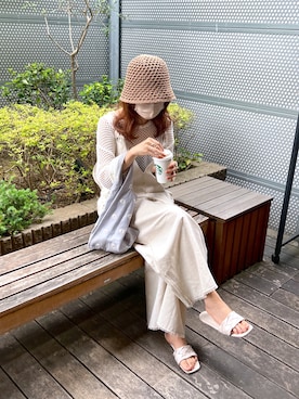 「Lattice（Lattice）のアイテム（帽子）」を使った、NaNaMiさん（レディース・157cm）の夏コーディネート