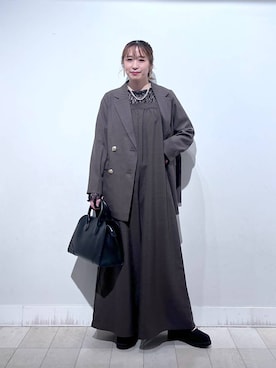 「アイテム（バングル/リストバンド）」を使った、no23miさん（レディース・155cm）の秋コーディネート